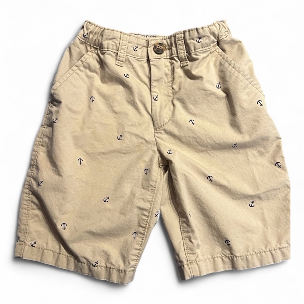 EUC Carter's Beige Khaki Shorts with Anchor Motif ⚓️ - Elastic Waistband (6 yr)